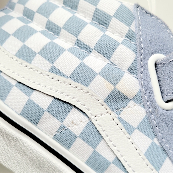 VANS Sk8-Mid Reissu Color Theory Checkerboard Ashley Blue Youth 6 - Picture 6 of 8